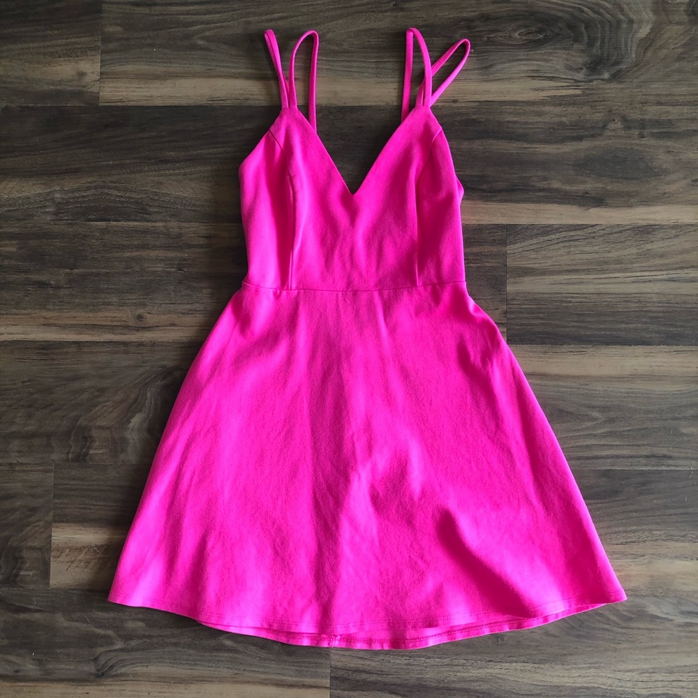 Strappy Hot Pink Mini Dress SMALL